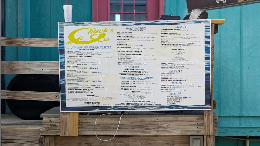 Chuckwalla's Pizza at Chuck's Marina Menu image 1