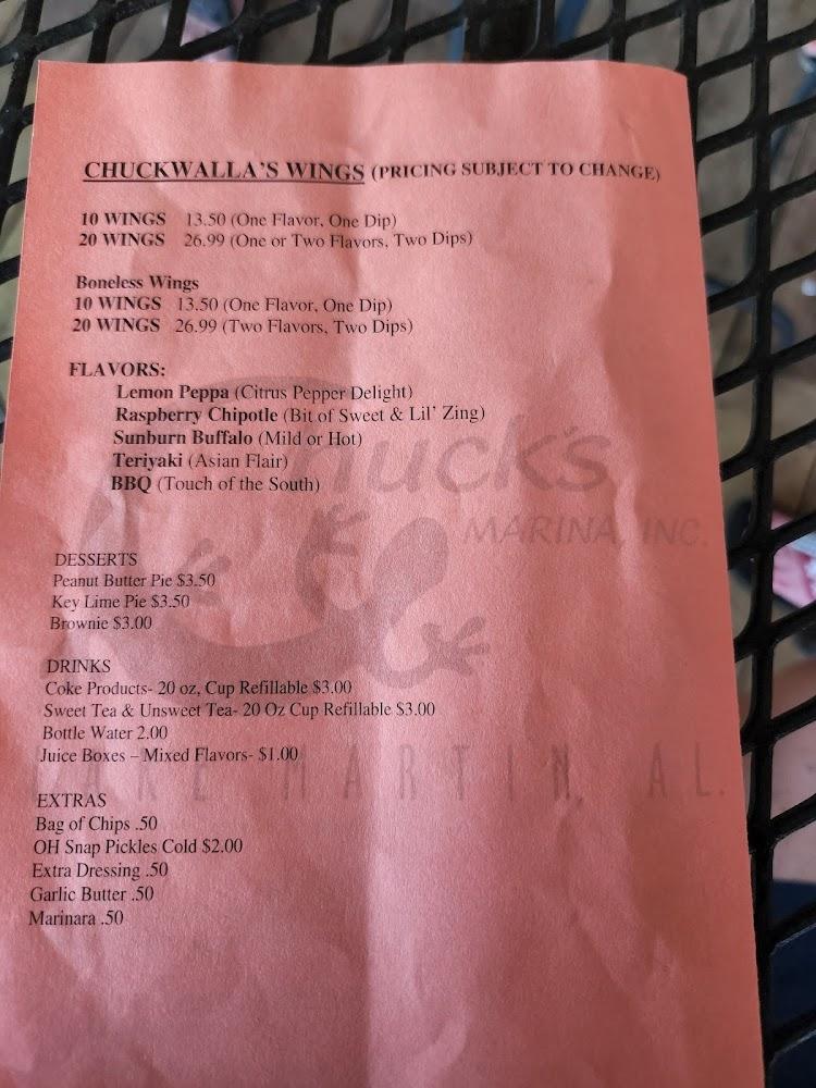 Chuckwalla's Pizza at Chuck's Marina Menu image 4