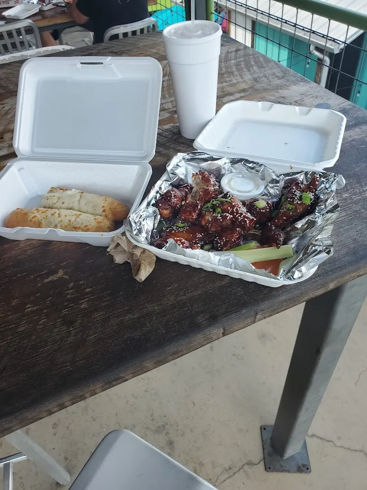 Teriyaki Chicken Wings and Mozzarella Sticks
